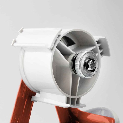 TAPEWELL Heavy Duty Metal Frame Orange Packing Tape Dispenser 3 Inch Core with Special Ergonomic Handle, Tape Gun for Packing Boxes with Premium Tempered Steel Blade - for 3 inch Wide Roll