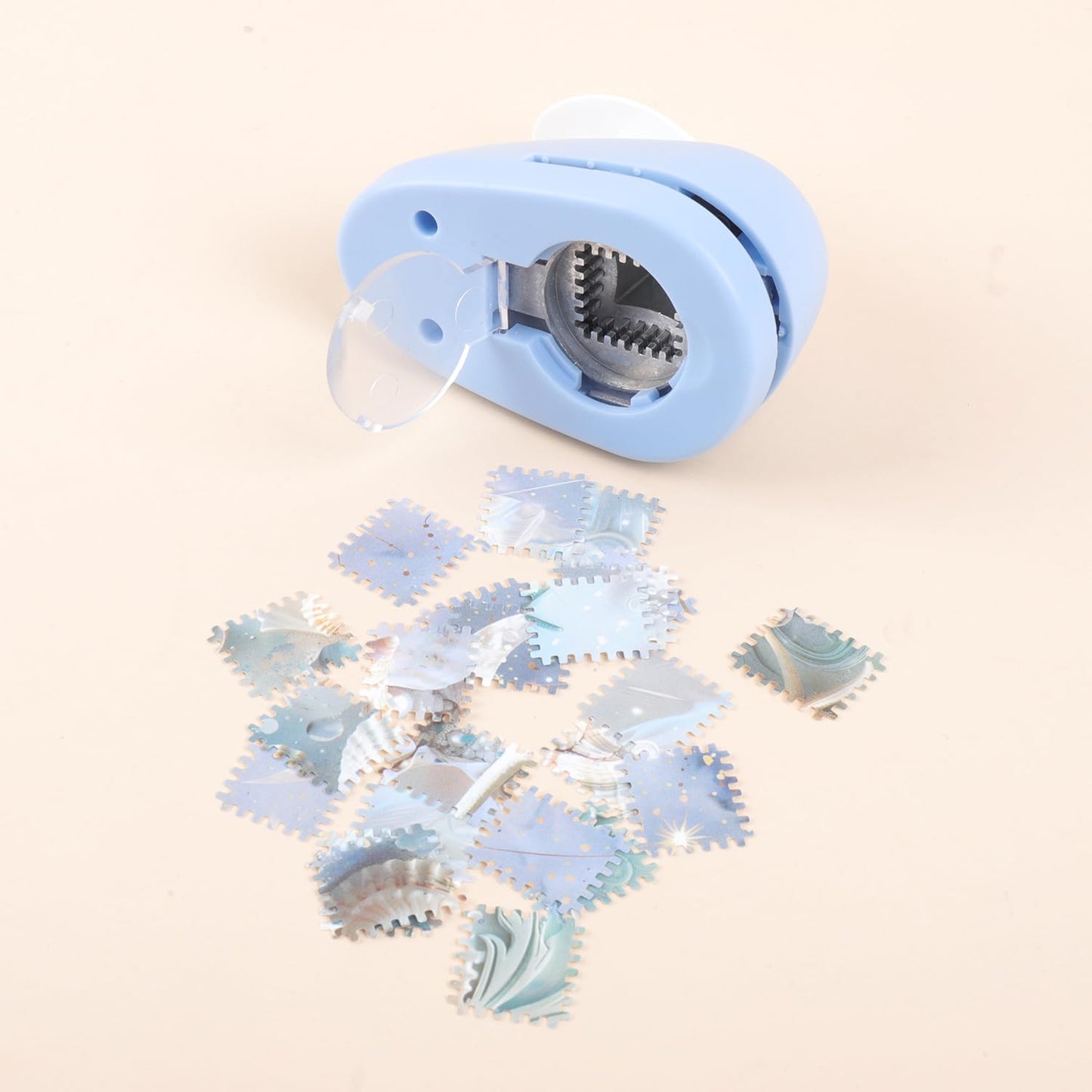 YOUQIWJ 2cm Postage Stamp Square Paper Punch, Stamp Shape Lever Action Hole Puncher for Scrapbooking, Card Making and DIY Paper Crafts