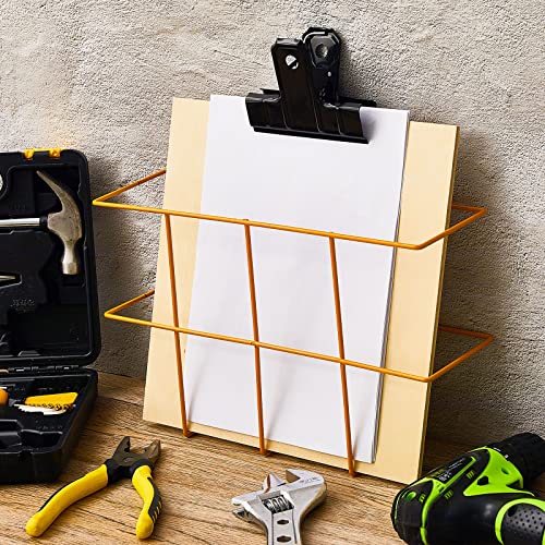 Nuenen 2 Packs MSDS Binder Holder Wall Mount MSDS Binder Rack Mounting Wire 3 Ring Storage for File Magazine Book Sheet Organizer Safety Display Office Home, 13.78 x 8.66 x 4.33 Inch