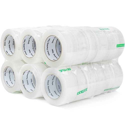 COSIMIXO 36-Pack No Noise Silent Packing Tape 2.4mil x 1.88" x110Yards,Industrial Heavy Duty Noiseless Packaging Tape for Quiet Packing Shipping Moving and Storage