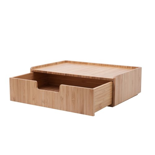 Desktop Paper Tray File Folder Holder 5-Slot, & Bamboo Drawer Set; Storage for Office Supplies & Stationary items, pens, pencils, scissors, notepads, business cards and more