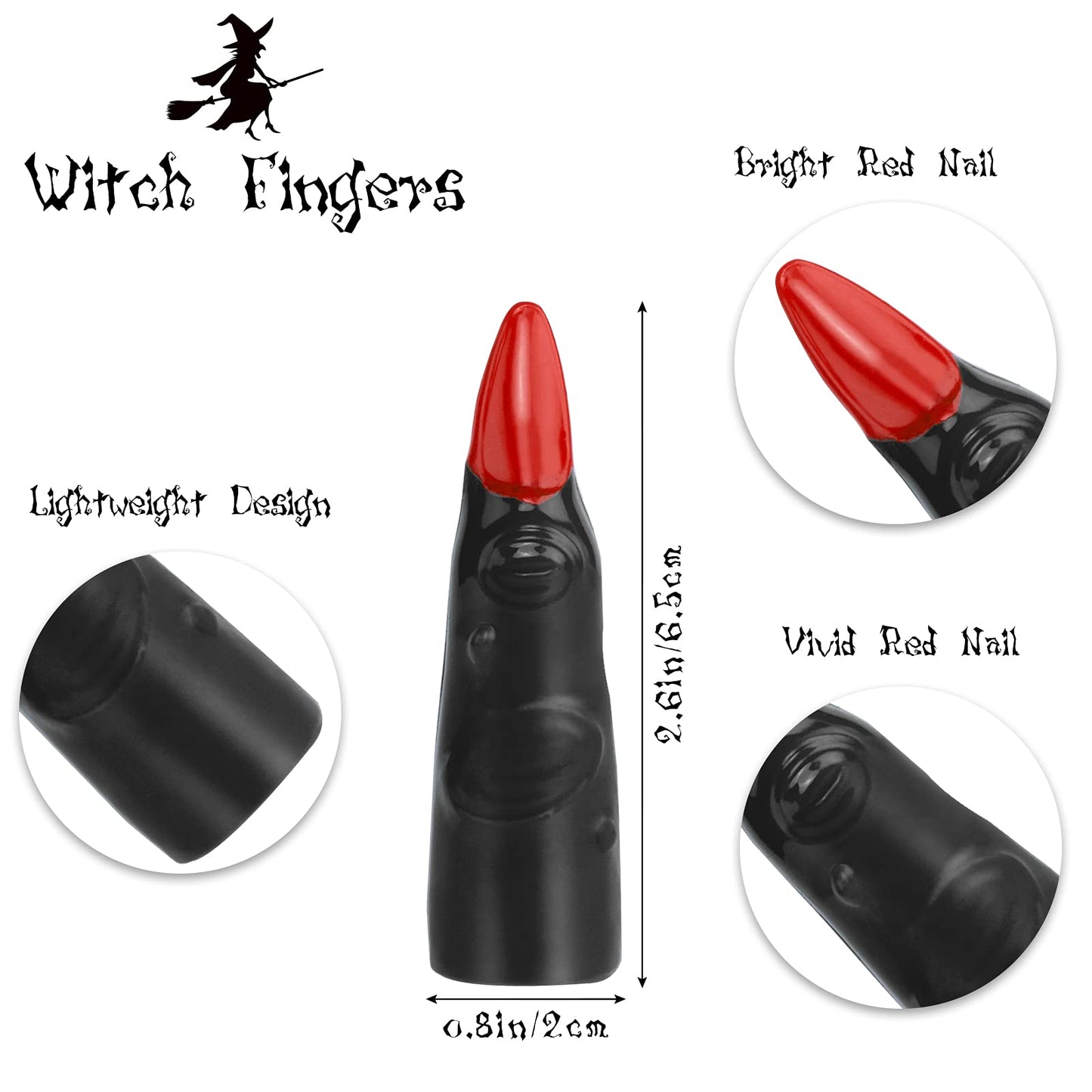50 Pcs Witch Fingers Multicolor Finger Pointers for Reading