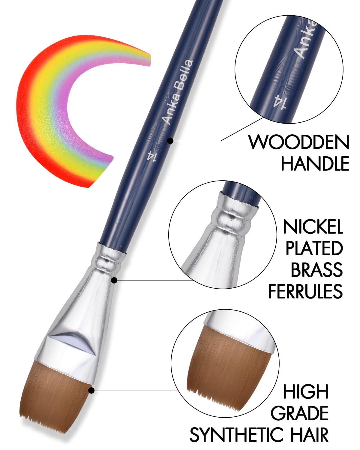 Anka Bella Professional Pre-Quality Face Paint Brushes Set,Including 14pcs Different Size Paint Brushes & Standable Case,Convenient to Use