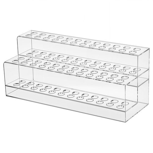 DIVINA VITAE Clear Acrylic Pen Holder 2 Tier Pen Display Stand Pen Storage Organizer 48-Slots Eyebrow Pen Stand Makeup Brush Rack Organizer for Home Office Desk School Supplies