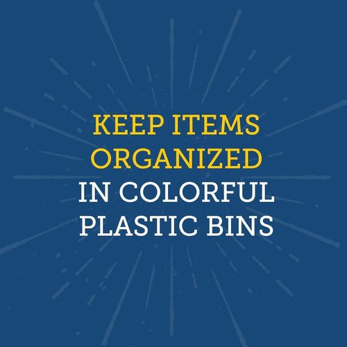 Really Good Stuff Large Plastic Book Organizer Bins - 4 Pack - Classroom Storage and Organization for Labeled Books and Supplies - Multi-Purpose Storage Bins with Dividers