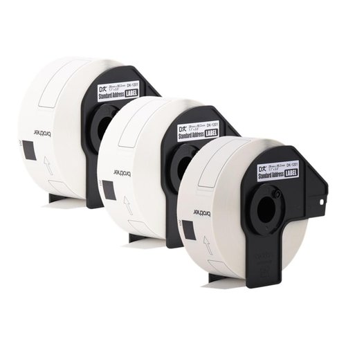 Brother Genuine DK-1201 Die-Cut Standard Address Labels – Long Lasting Reliability, Die-Cut Standard Address Paper Labels, 1.14” x 3.5” Individual Label Size, 400 Labels per Roll, (1) Roll per Box