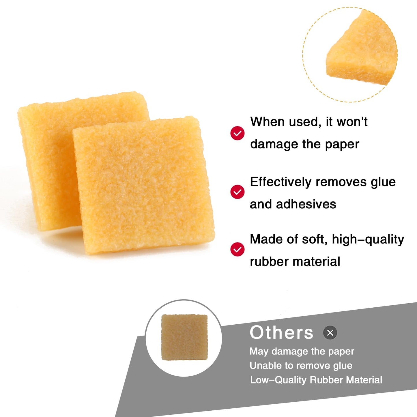 WHTCHSU 4 Pcs Glue and Residue Eraser Rubber Cement Cleaner for Removing Adhesive and Residues from Paper Plastic and More