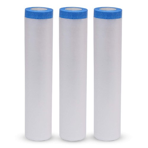 VECOPE 3-Piece Set,Pre- Masking Film Protection Covering Cloth Tape | for Automotive Covering Painting Paint Masking (8-Feet X 65-Feet)