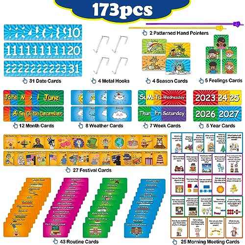 Aizweb Classroom Calendar Pocket Chart,Monthly Calendar for Kid Preschool Kindergarten Classroom Elementary Must Haves,Classroom Decorations Decor,Homeschool Teacher Supplies,Back to School Supplies