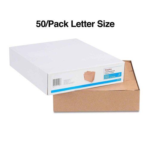 Staples 831123 Reinforced Fastener Folders Letter Size Kraft 50/Box