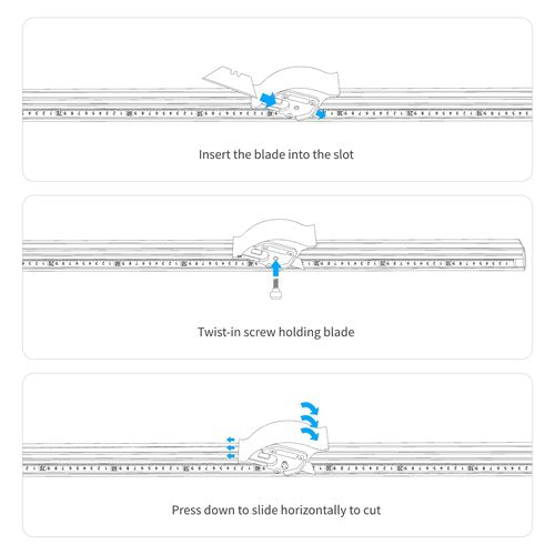Xikopus Manual Sliding KT Board Paper Trimmer Cutting Ruler with 27 1/2" Metal Straight Edge Ruler, Suitable for Photo Paper and PVC PET Cutter, 30 Blades