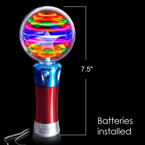 ArtCreativity Light-Up Toy Wand - LED Spinning Magic Ball, Sensory Spinner for Kids, Perfect Party Favor & Classroom Prize
