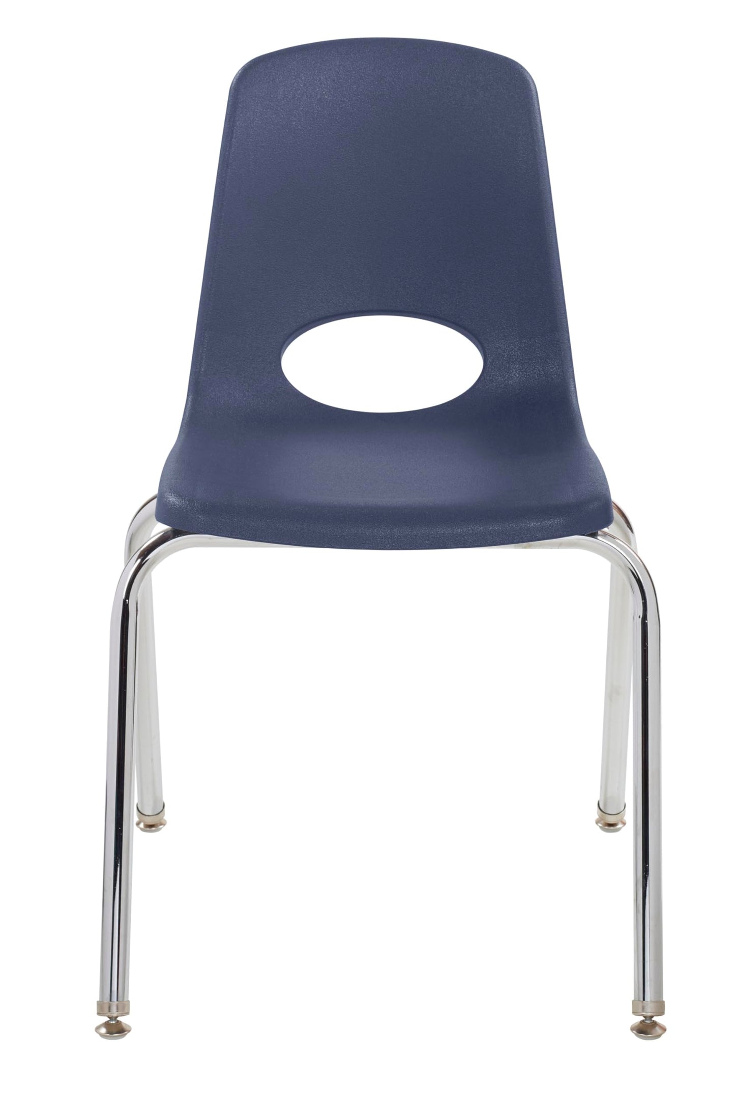 FDP 18" School Stack Chair,Stacking Student Seat with Chromed Steel Legs and Nylon Swivel Glides For In-Home Learning, Classroom or Office - Navy (4-Pack), 10384-NV