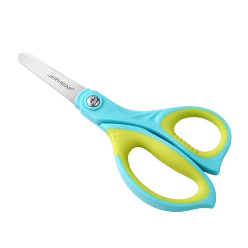 JARVISTAR 5.5" Kids Scissors, Student Scissors with Comfort Grip, Left & Right Handed Blunt Safety Scissors, Children Scissors with Cover for School Teachers Toddlers Craft Art Supplies, 24 Pack