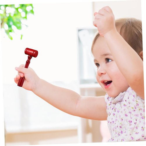NUOBESTY 5pcs Judge Gavel, Gavel Toy, Mini Wooden Gavel Toy, Wooden Gavel Judgment Cosplay Lawyer Judge Costume Accessory, Unique Craft Gifts Toys for Halloween Cosplay Party
