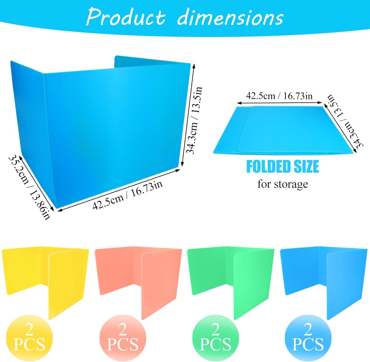 Skiennix Desk Dividers - Durable Plastic Erasable Privacy Panels | 8-Pack Pastel Colors for Classroom Use