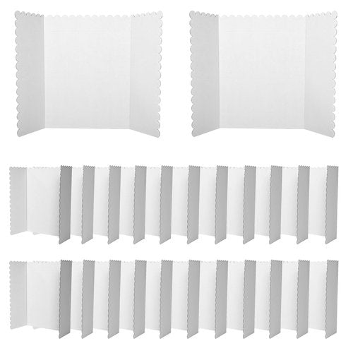 bimiti 24 Pcs Foldable Presentation Boards,24x36 Inch Tri-Fold Poster Display Boards with A4 Colored Cardboard for Business Exhibits,School Projects and Photo Displays