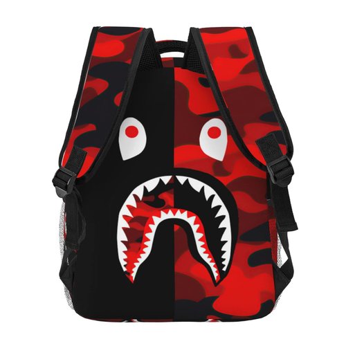 Vkaxopt Backpack Shark Teeth Camo Backpacks Travel Laptop Daypack Big Capacity Bookbag Fashion Durable Back Pack for Men and Women-StyleSH