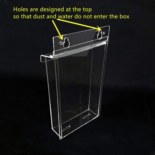 Zinging life Professional Flyer Holder Outdoor Brochure Holder 8.5x11 Inch Waterproof flyer box Wall Mount Literature Box with clear lid (1)