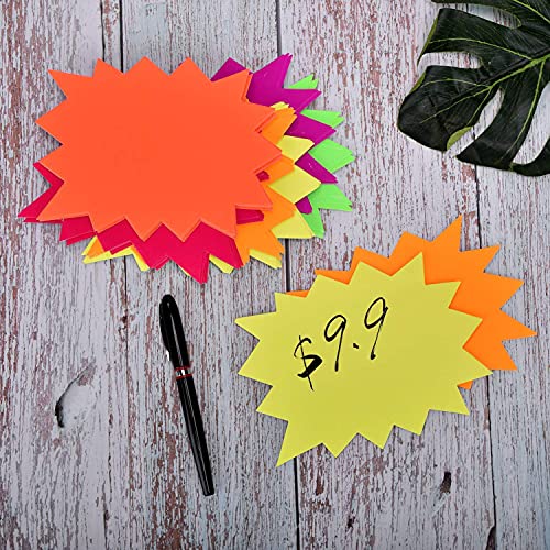 6 Colors 60pcs 5x6.6in Starburst Signs for Retail Yard Sale Garage Sale