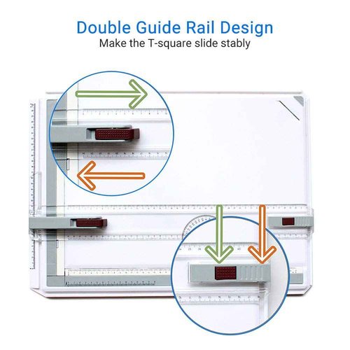 Drafting Table A3 Drafting Table Drawing Board, Portable A3 Drawing Board Multi-Function Drafting Tools Set, Architectural Technical Graphic Sketch Set with Parallel Rulers and