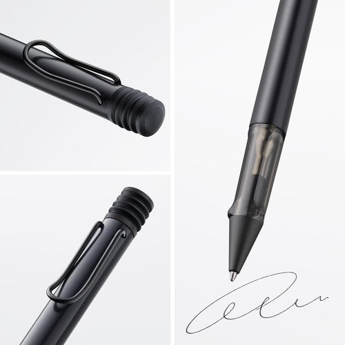 Lamy AL-star black - Ballpoint Pen with transparent, ergonomic grip & line width M - lightweight aluminium body - including large capacity refill M 16 in black