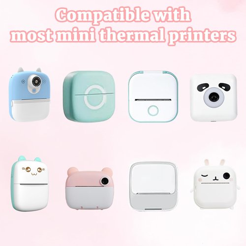 18 Rolls Mini Printer Sticker Paper, Colorful Thermal Printer Paper Set, Self Adhesive Mini Printer Thermal Sticker Compatible with Most Instant Inkless Refilling, 2.24 × 1 In (57 × 25 mm)