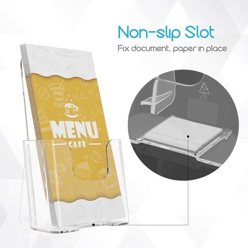 Bundle Set 2, Ktrio 2 Pack Acrylic Brochure Holder 4 x 9 Inches, Acrylic Mail Holder Clear Mail Organizer Countertop 6 x 2.5 x 4 Inches 1 Pack for Home Office School