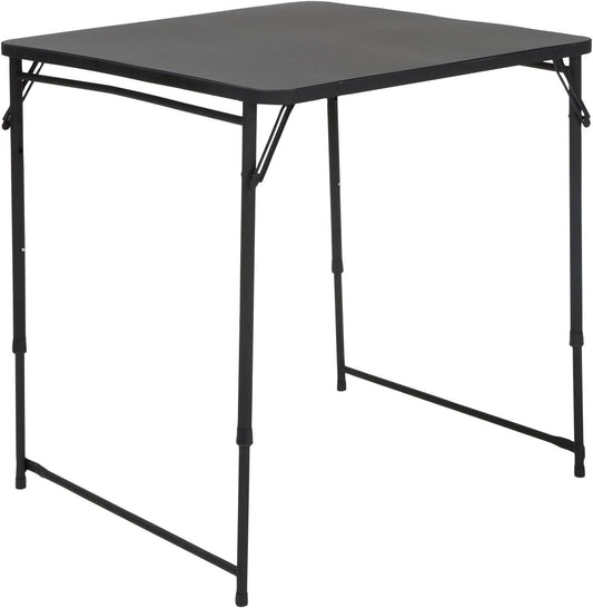 CoscoProducts Adjustable Height 34” Square PVC Top Table - Sleek Black Design for Versatile Use