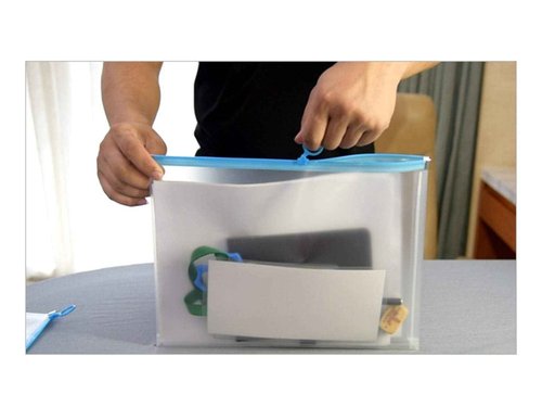 YESSART 9x12 Clear Zip Plastic Envelopes File Document Paper Holder Pack of 24 (24 Pack)