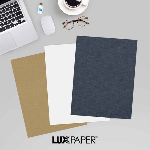 LUXPaper 8.5" x 11" Cardstock | Letter Size | Nautical Blue Linen | 100lb. Cover | 250 Qty