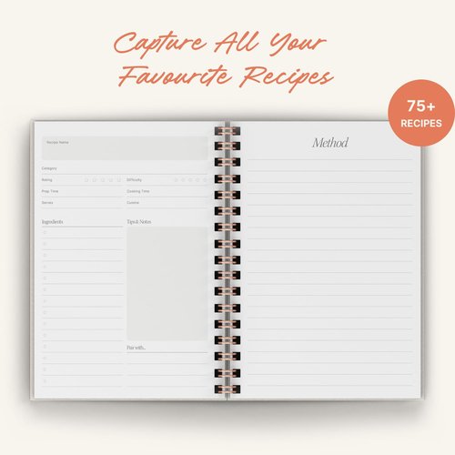 Yop & Tom Recipe Book (A5) - Write Your own Recipe Journal - Family Cookbook - Red Tomatoes