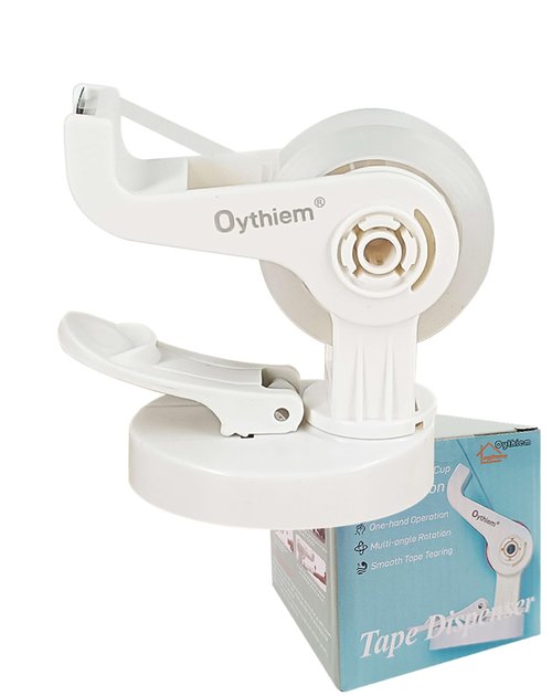 Oythiem Weighted Tape Dispenser｜Non-Slip Suction Base & 360° Rotating Arm, Heavy Duty Tape Dispenser Desk for Packing, Office, Home, Fits 1" Core
