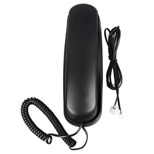 Wall Mountable Telephone Multifunctional Clear Sound Corded Landline Phone for Home Hotel Office (Black)