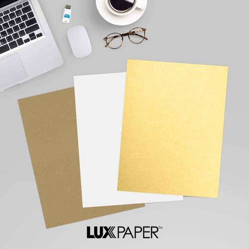 LUXPaper 8.5" x 11" Paper | Letter Size | Gold Metallic | 80lb. Text | 250 Qty