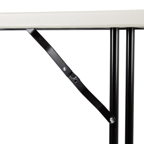 Norwood Commercial Furniture 8' Folding Training Table - Rectangular Blow-Molded Plastic | Gray Indoor/Outdoor Use