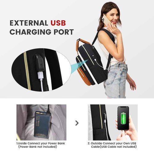 LOVEVOOK Laptop Backpack for Women, Water Resistant Travel Work Backpacks Purse Stylish College Business Teacher Nurse Computer Bag