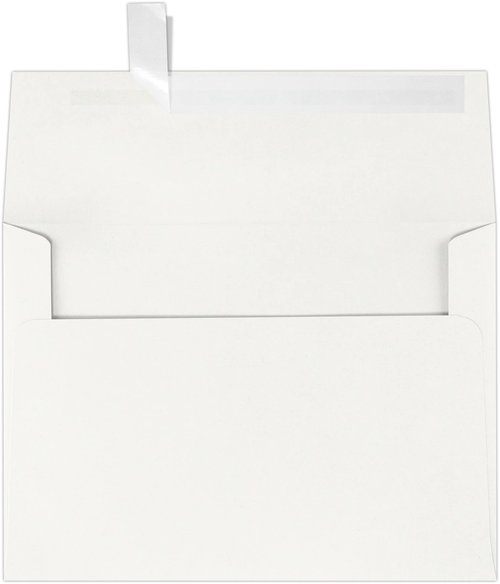 LUXPaper A7 Invitation Envelopes for 5 x 7 Cards in 80 lb. Natural White - 100% Cotton, Printable Envelopes for Invitations, w/Peel and Press Seal, 250 pack, Envelope Size 5 1/4 x 7 1/4 (White)