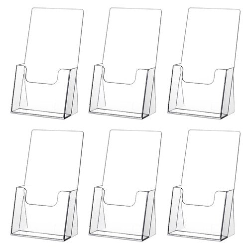 zavekia Acrylic Brochure Holder,6 packs Thicker Countertop Literature Holder Plastic Flyer Display Stand for Magazine (6 packs)