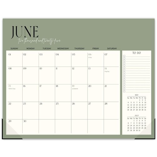 Guasslee Desk Calendar 2025-2026, 19-Month School Year Desk/Wall Calendar, 2025 Jun-2026 Dec, 2025 14" X 11" Monthly Planner With Thick Paper For Office Home School Organizing