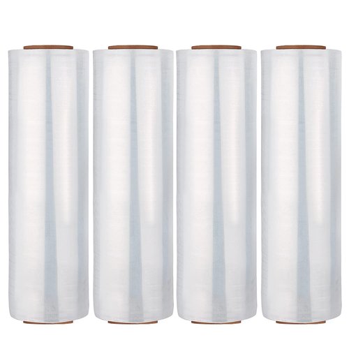 AK TRADING CO. 18" Width x 80 Gauge x 1500 FT Industrial Strength Stretch Shrink Wrap Film - Heavy Duty Packing, Moving, 20 Micron Clear Adhering Plastic Wrap (Box of 4)
