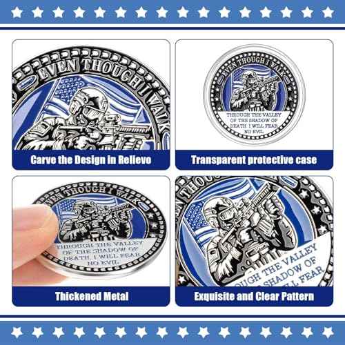 32 Pcs Police Challenge Coins Thank You for Your Service Police Gifts Patriotic Collectibles Commemorative Coins for Men Women Veterans Day Independence Favors(Novel)