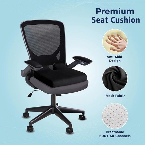Seat Cushion - Memory Foam Cushion for Office Chair, Car Seat, Airplane, Bleacher - Sciatica & Hip & Coccyx Pain Relief Desk Chair Cushion for Long Sitting Office Workers, Car Drivers