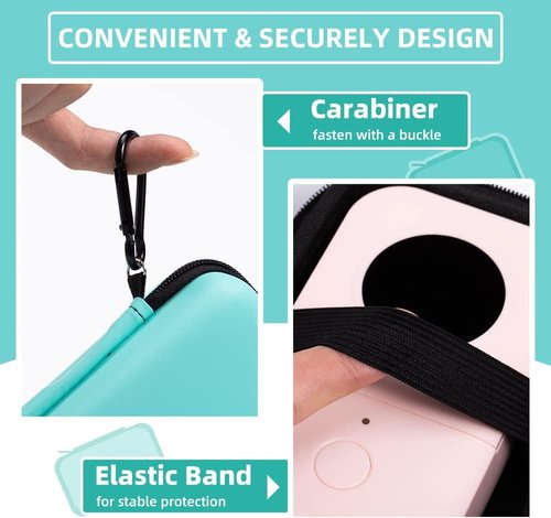Phomemo D30 D35 Label Maker Case - Waterproof Storage Bag for Mini Bluetooth Printers | Fits NELKO P21, NIIMBOT D11, JADENS D110, SUPVAN E10