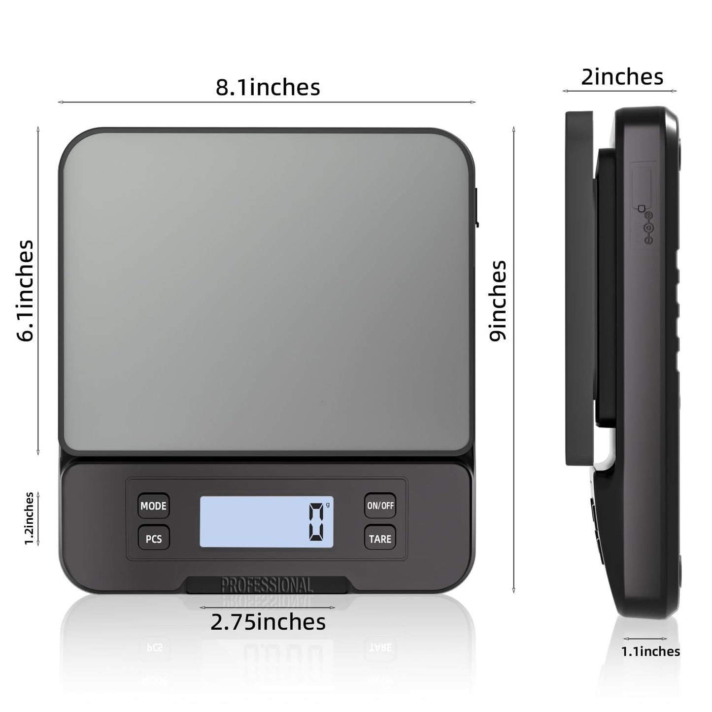 YONCON Shipping Scale 66lb Capacity, High Precision Digital Postal Scale with Large LCD Display, Hold/Tare/PCS Counting, 6 Units, Dual Power for Home, Office & Small Business