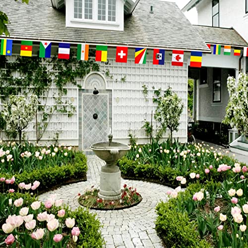 French Language Flags Banner 70 Feet with 29 Country Flags for Parties & Events