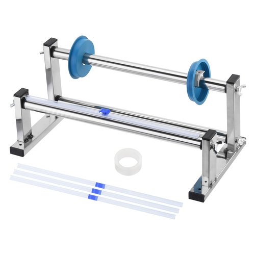 PATIKIL 15inch Stretch Wrap Dispenser, Table Stretch Film Dispenser Desktop Wrapping Packing Machine Pallet Wrapper Stainless Steel with 4pcs Film Slide Cutter for 35cm/13.8in Width Wrap