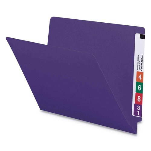 Smead End Tab File Folder, Shelf-Master Reinforced Straight-Cut Tab, Letter Size, Purple, 100 per Box (25420)