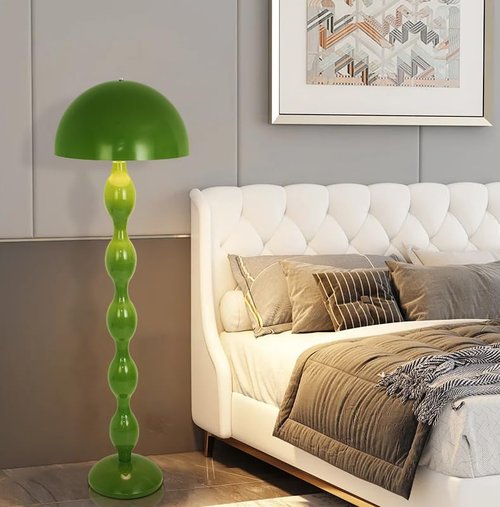 Kariosid Mushroom Floor Lamp,59in Modern Cream Style Led Floor Light,Green Minimalist Floor Lamps for Living Room,Bedroom,Office,Dining Room,Children's Room(Bulb not Included)