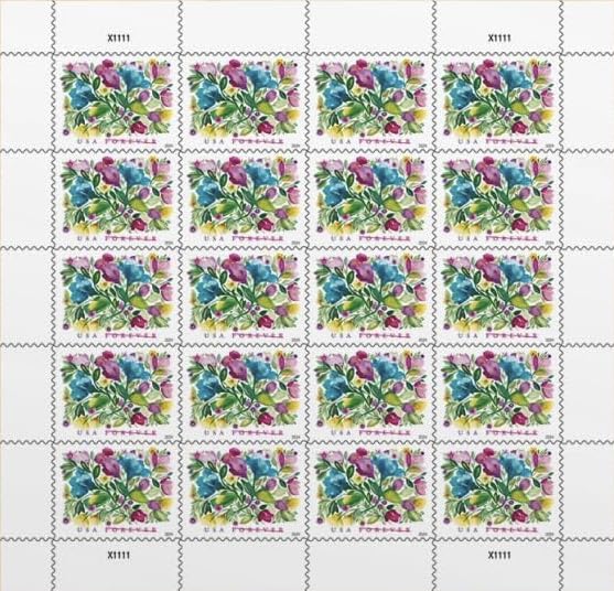 Celebration Blooms 2024 Forever Stamps - 100 Floral First-Class Postage Sheets